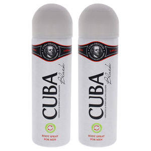 Cuba Black by Cuba for Men - 6.6 oz Body Spray - Pack of 2